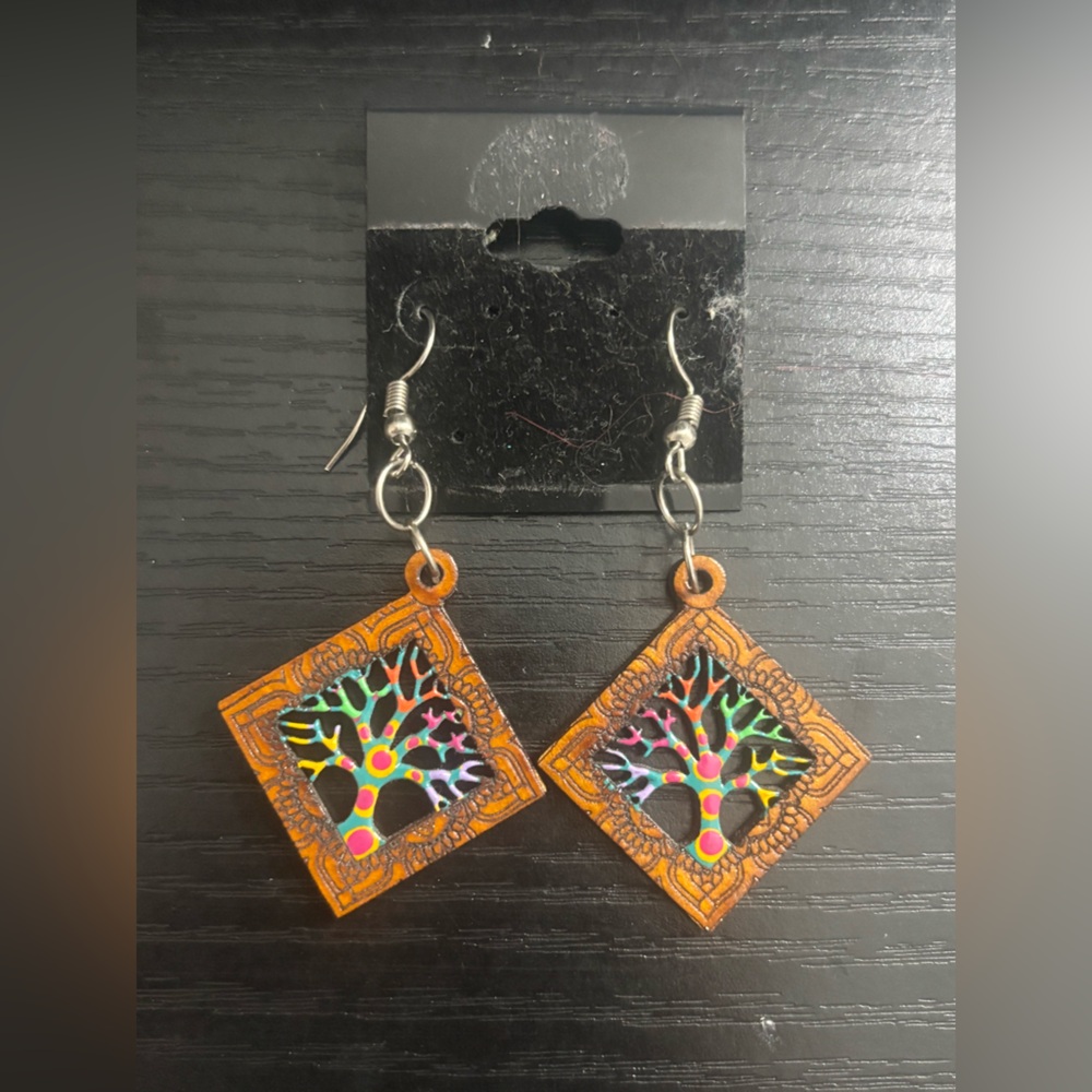 Colorful Tree of Life Earrings